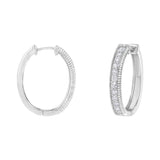 10KT White Gold Diamond Hoop Earring (1.00 cttw, H-I Color, I1-I2 Clarity)-1 thumbnail 2