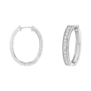 10KT White Gold Diamond Hoop Earring (1.00 cttw, H-I Color, I1-I2 Clarity)-1