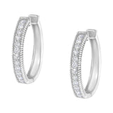 10KT White Gold Diamond Hoop Earring (1.00 cttw, H-I Color, I1-I2 Clarity)-3 thumbnail 4