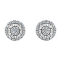925 sterling silver cluster ring with round diamond stones, 1 carat total
