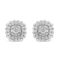 925 sterling silver ring with round diamond halo cluster stones
