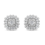 .925 Sterling Silver 1/2 Cttw Round-Cut Diamond Halo Cluster Stud Earring (I-J Color, I2-I3 Clarity)-0 thumbnail 1