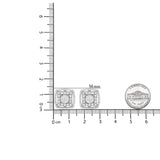 .925 Sterling Silver 1.0 Cttw Round Diamond Double Halo and Disc Stud Earring (I-J Color, I2-I3 Clarity)-4 thumbnail 5