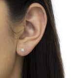 Yellow Plated Sterling Silver Diamond Stud Earring (1/4 cttw, I-J Color, I2-I3 Clarity)-2 thumbnail 3
