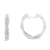 Sterling-Silver Diamond Hoop Earring (0.75 cttw, I-J Color, I2-I3 Clarity)-1 thumbnail 2