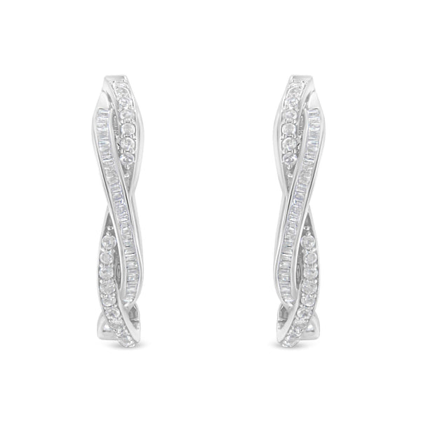 Sterling-Silver Diamond Hoop Earring (0.75 cttw, I-J Color, I2-I3 Clarity)