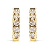 10K Yellow Gold 1/2 Cttw Round-Cut Diamond Hoop Earrings-1 thumbnail 2