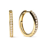 10K Yellow Gold 1/2 Cttw Round-Cut Diamond Hoop Earrings (I-J Color, I2-I3 Clarity)-1 thumbnail 2