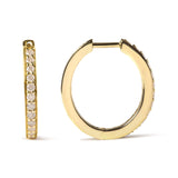 10K Yellow Gold 1/2 Cttw Round-Cut Diamond Hoop Earrings (I-J Color, I2-I3 Clarity)-3 thumbnail 4