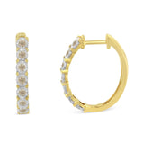 10KT Two-Toned Gold Diamond Hoop Earring (1/2 cttw, J-K Color, I2-I3 Clarity)-3 thumbnail 4