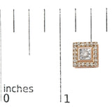 14K Rose Gold Plated .925 Sterling Silver 1/2 Cttw Diamond Halo Square-Shaped Frame Stud Earring (I-J Color, I3 Clarity)-4 thumbnail 5