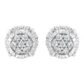 .925 Sterling Silver 1/3 cttw Round-cut Diamond Floral Stud Earring (I-J Clarity, I3 Color)-0