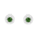 .925 Sterling Silver 1/4 Cttw Round Brilliant-Cut Green Diamond Miracle-Set Stud Earrings (Fancy Color-Enhanced, I1-I2 Clarity)-1 thumbnail 2