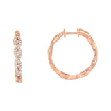 10K Rose Gold Diamond Hoop Earring (1 cttw, H-I Color, I1-I2 Clarity)-1 thumbnail 2