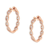 10K Rose Gold Diamond Hoop Earring (1 cttw, H-I Color, I1-I2 Clarity)-3 thumbnail 4