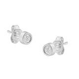 10K Gold 0.15 Cttw Round Brilliant-Cut Near Colorless Diamond Bezel-Set Stud Earrings (H-I Color, I1-I2 Clarity)-1 thumbnail 2