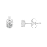 10K Gold 0.15 Cttw Round Brilliant-Cut Near Colorless Diamond Bezel-Set Stud Earrings (H-I Color, I1-I2 Clarity)-3 thumbnail 4