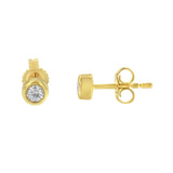 10K Gold 0.15 Cttw Round Brilliant-Cut Near Colorless Diamond Bezel-Set Stud Earrings (H-I Color, I1-I2 Clarity)-2 thumbnail 3