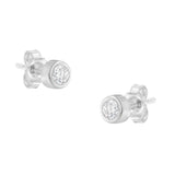 10K Gold 1/5 Cttw Round Brilliant-Cut Near Colorless Diamond Bezel-Set Stud Earrings (H-I Color, I1-I2 Clarity)-1 thumbnail 2