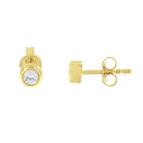 10K Gold 1/5 Cttw Round Brilliant-Cut Near Colorless Diamond Bezel-Set Stud Earrings (H-I Color, I1-I2 Clarity)-2 thumbnail 3