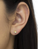 10K Gold 1/5 Cttw Round Brilliant-Cut Near Colorless Diamond Bezel-Set Stud Earrings (H-I Color, I1-I2 Clarity)-4 thumbnail 5