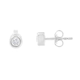 10K Gold 1/4 Cttw Round Brilliant-Cut Near Colorless Diamond Bezel-Set Stud Earrings (H-I Color, I1-I2 Clarity)-3 thumbnail 4
