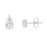 10K Gold 0.30 Cttw Round Brilliant-Cut Near Colorless Diamond Bezel-Set Stud Earrings (H-I Color, I1-I2 Clarity)-3 thumbnail 4