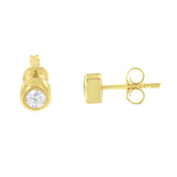 10K Gold 0.30 Cttw Round Brilliant-Cut Near Colorless Diamond Bezel-Set Stud Earrings (H-I Color, I1-I2 Clarity)-2 thumbnail 3