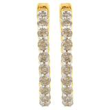 10K Yellow Gold Plated Sterling Silver Diamond Hoop Earrings (2 cttw, K-L Color, I2-I3 Clarity)-3 thumbnail 4