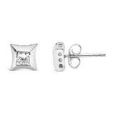 10K White Gold 1/2 Cttw Invisible Set Princess-Cut Diamond Stud Earrings (H-I Color, SI2-I1 Clarity)-3 thumbnail 4