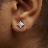 10K White Gold 1/2 Cttw Invisible Set Princess-Cut Diamond Stud Earrings (H-I Color, SI2-I1 Clarity)-2 thumbnail 3