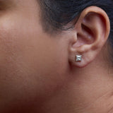 10K White Gold 1/3 Cttw Invisible Set Style Princess-Cut Diamond Stud Earrings (H-I Color, SI2-I1 Clarity)-2 thumbnail 3