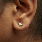 10K White Gold 1/5 Cttw Invisible Set Princess-Cut Diamond Stud Earrings (H-I Color, SI2-I1 Clarity)-4 thumbnail 5