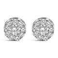 14KT White Gold 2.00 Cttw Lab Grown Diamond Halo Stud Earrings-0