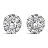 14KT White Gold 2.00 Cttw Lab Grown Diamond Halo Stud Earrings-0 thumbnail 1