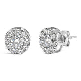 14KT White Gold 2.00 Cttw Lab Grown Diamond Halo Stud Earrings-1 thumbnail 2