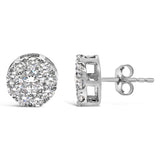 14KT White Gold 2.00 Cttw Lab Grown Diamond Halo Stud Earrings-3 thumbnail 4