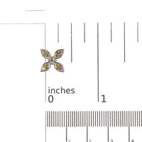 Sterling Silver Yellow Treated Diamond Accent Floral Stud Earrings