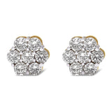 14K yellow gold ring with clustered round diamond stones totaling 2.0 ct thumbnail 1