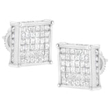 10K White Gold 2ct TDW Princess-Cut Composite Diamond Stud Earring (I-J ,I2-I3)-3 thumbnail 4