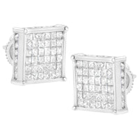 10K White Gold 2ct TDW Princess-Cut Composite Diamond Stud Earring (I-J ,I2-I3)