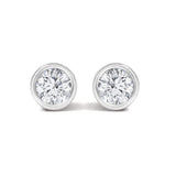 14K White Gold 1/2 Cttw Lab Grown Diamond Bezel Solitaire Stud Earrings-0 thumbnail 1