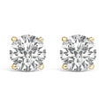 14K Gold Round Lab Grown Diamond Solitaire Stud Earrings with Screw Backs-0