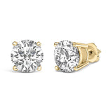 14K Gold Round Lab Grown Diamond Solitaire Stud Earrings with Screw Backs-2 thumbnail 3