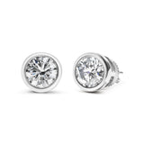 14K Gold Lab Grown Diamond Screw-Back Classic Bezel Solitaire Stud Earrings (G-H Color, VS2-SI1 Clarity)-3 thumbnail 4