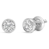 14K Gold Lab Grown Diamond Screw-Back Classic Bezel Solitaire Stud Earrings (G-H Color, VS2-SI1 Clarity)-4 thumbnail 5