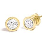 14K Gold Lab Grown Diamond Screw-Back Classic Bezel Solitaire Stud Earrings (G-H Color, VS2-SI1 Clarity)-2 thumbnail 3