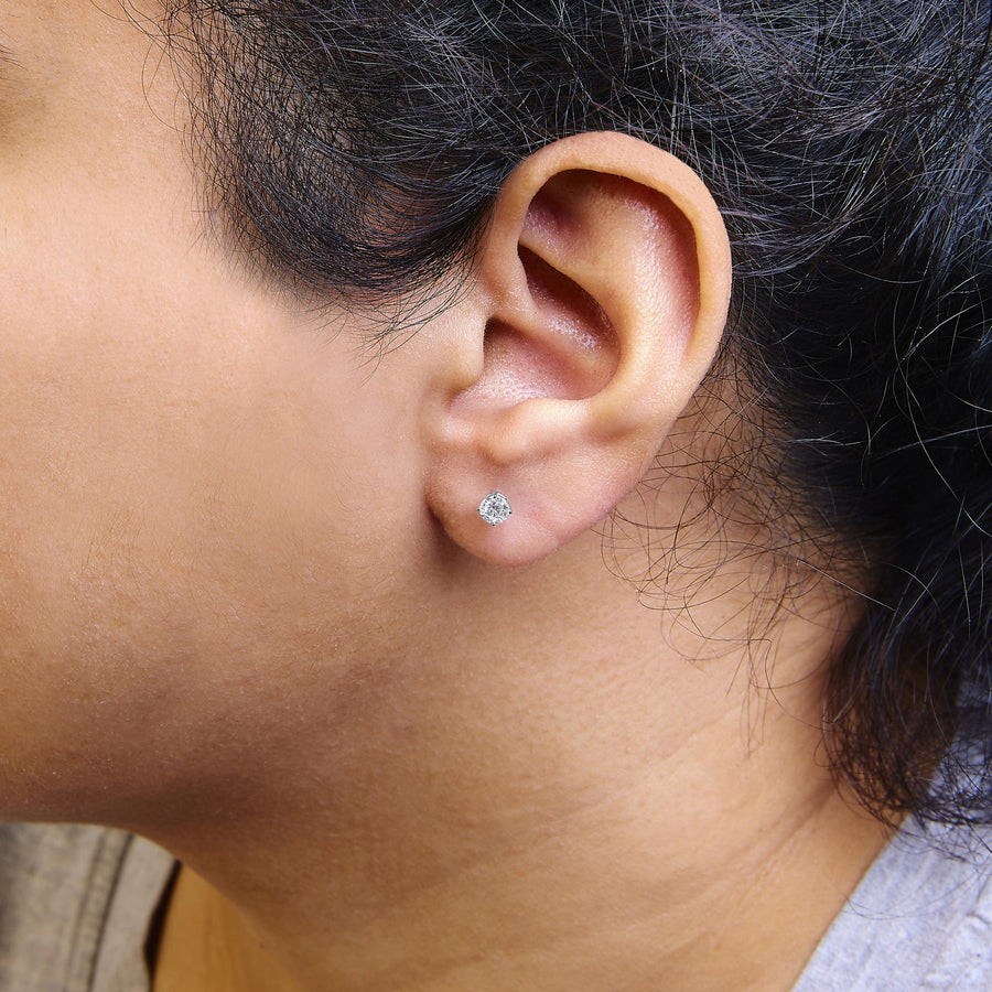 14K Gold 1/2 Cttw Lab Grown Diamond Solitaire Stud Earrings