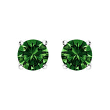 14K Gold 1/2 Cttw Lab Grown Green Diamond Classic Solitaire Stud Earrings with Pushback-1 thumbnail 2