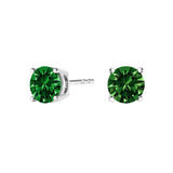 14K Gold 1/2 Cttw Lab Grown Green Diamond Classic Solitaire Stud Earrings with Pushback-3 thumbnail 4